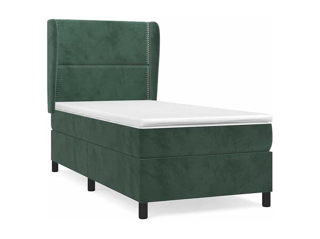 Sommier à lattes de lit avec matelas Vert foncé 90x190