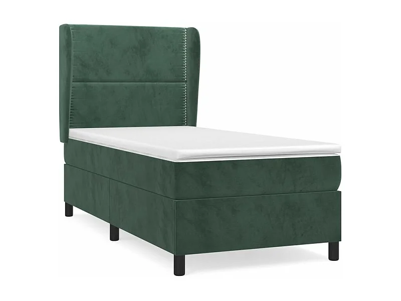 Sommier à lattes de lit avec matelas Vert foncé 90x190