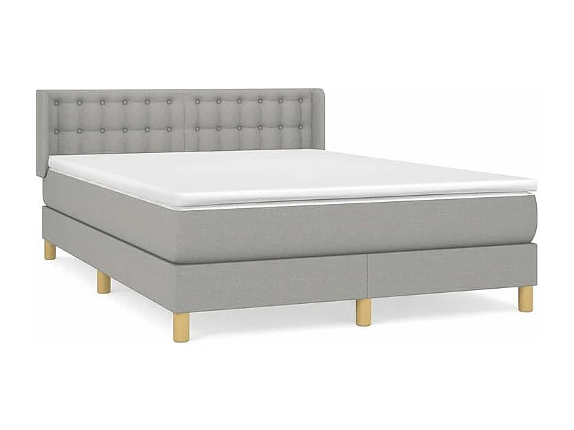 Sommier à lattes de lit avec matelas Gris clair 140x190 Tissu