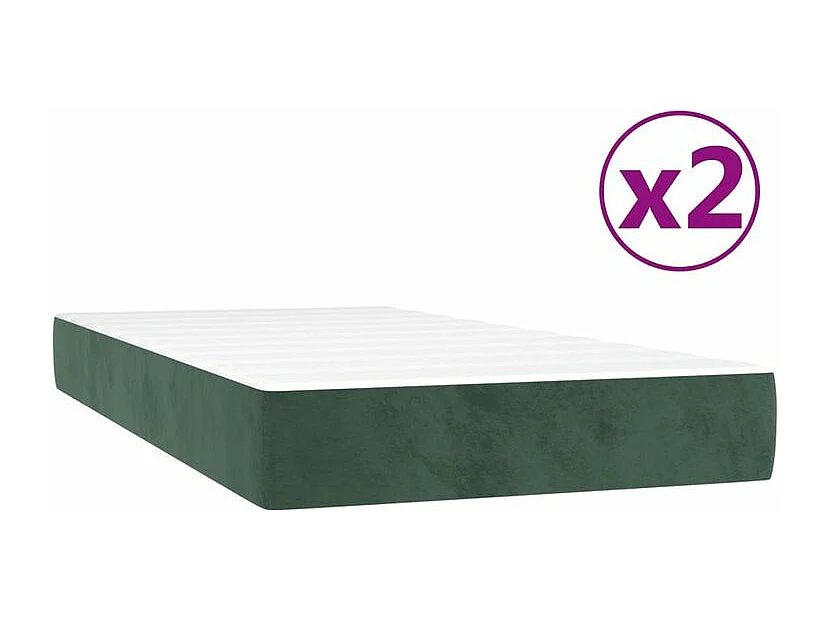 Sommier à lattes de lit et matelas Vert foncé 200x200 Velours