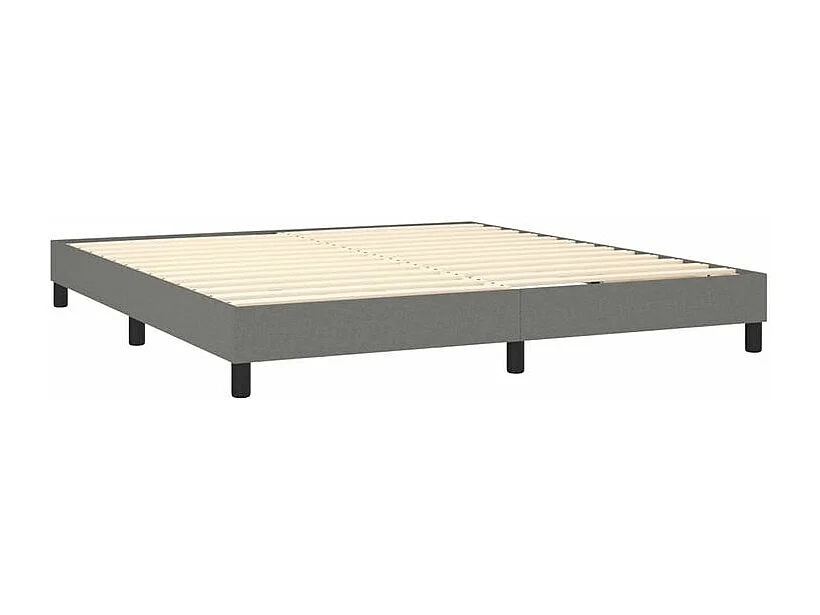 Sommier à lattes de lit et matelas et LED Gris foncé 160x200