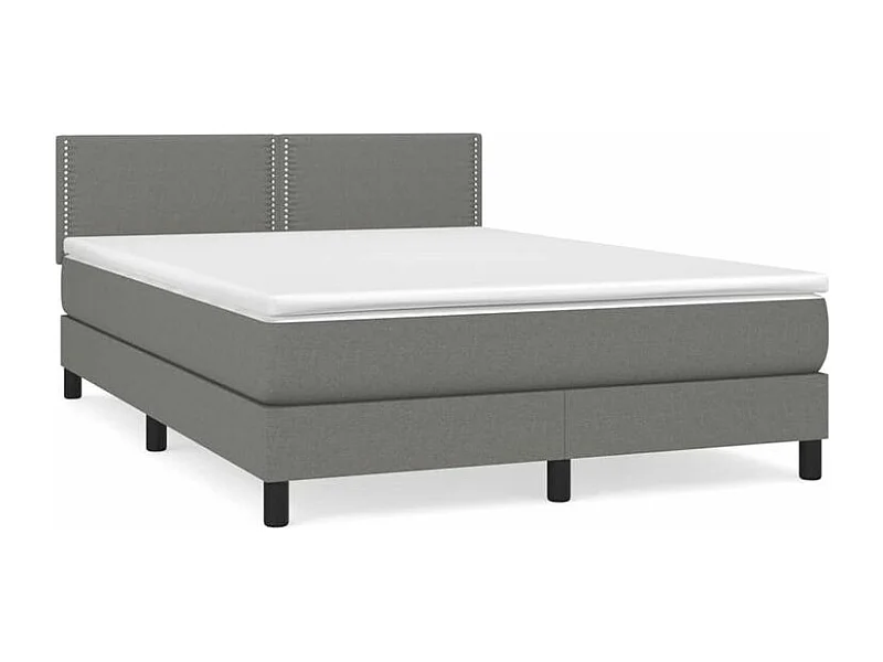 Sommier à lattes de lit avec matelas Gris foncé 140x200 Tissu