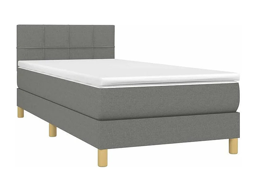 Sommier à lattes de lit avec matelas et LED Gris foncé 80x200