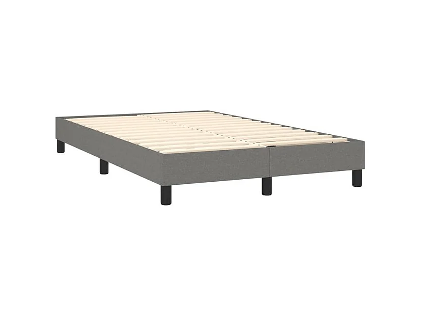 Sommier à lattes de lit et matelas et LED Gris foncé 120x200