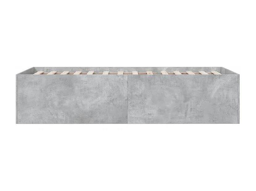 Cadre de lit gris béton 75x190 bois d'ingénierie