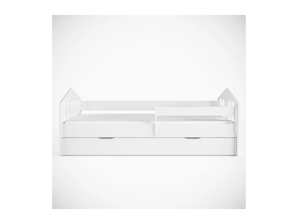 Lit enfant en forme de maison blanche Beno-80x160