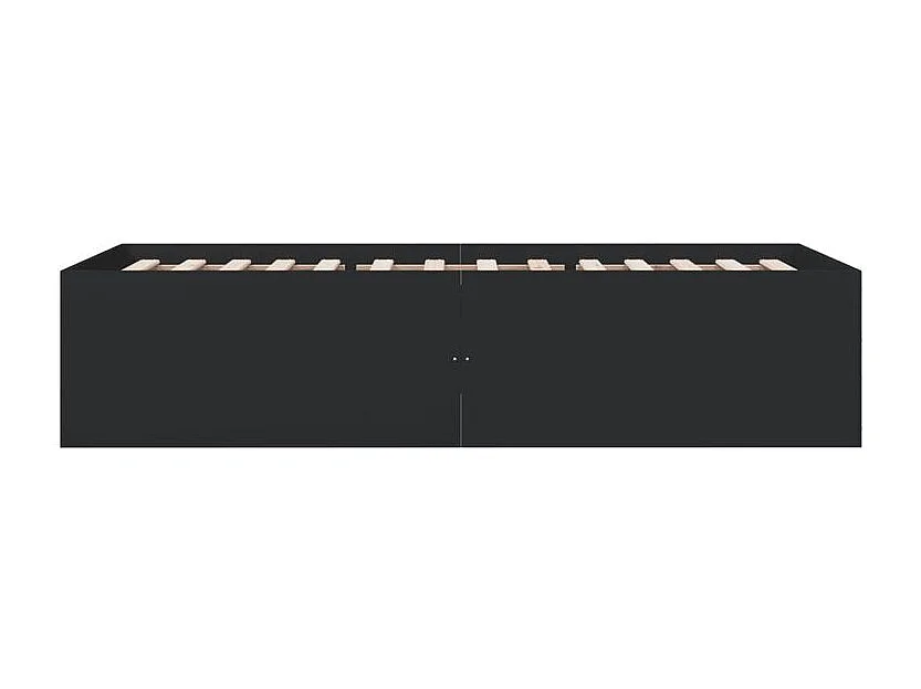 Cadre de lit noir 75x190 bois d'ingénierie