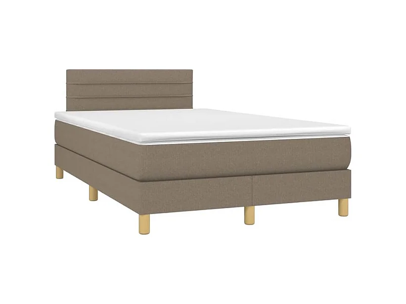 Sommier à lattes de lit avec matelas Taupe 120x200 Tissu