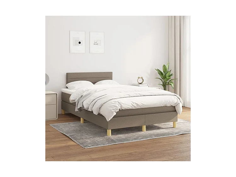 Sommier à lattes de lit avec matelas Taupe 120x200 Tissu