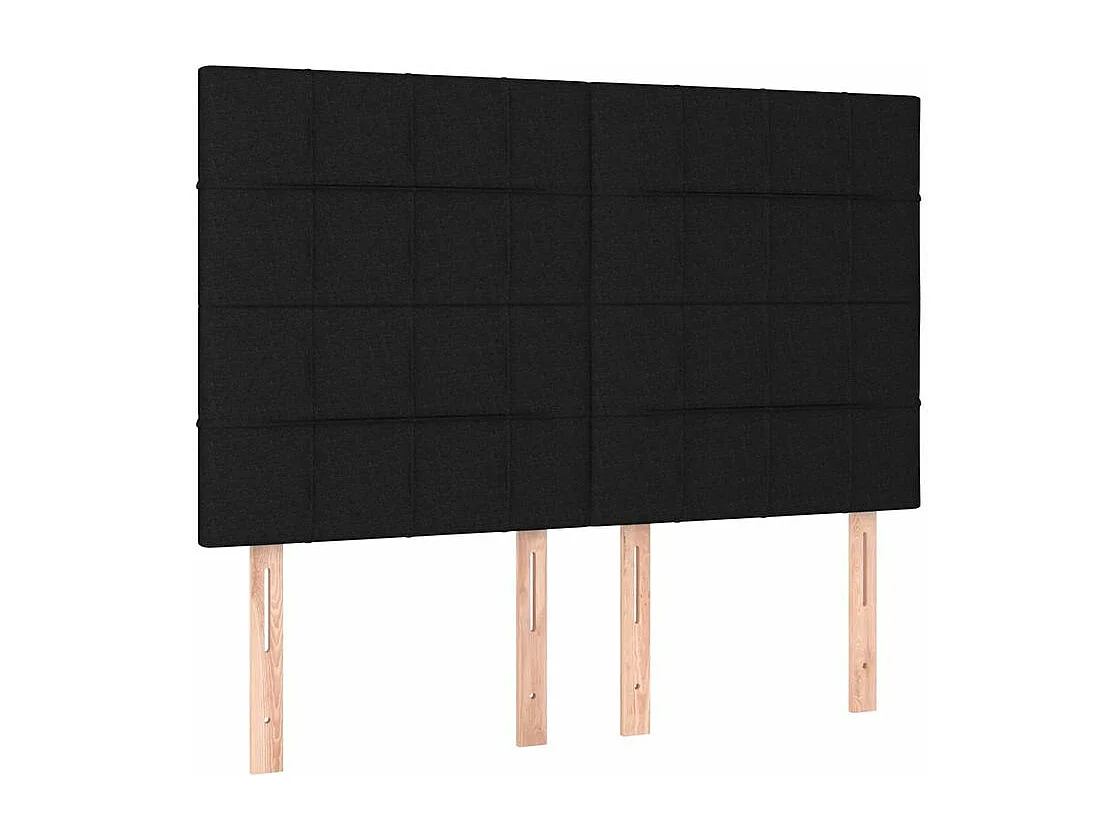 Sommier à lattes de lit avec matelas Noir 140x190 Tissu