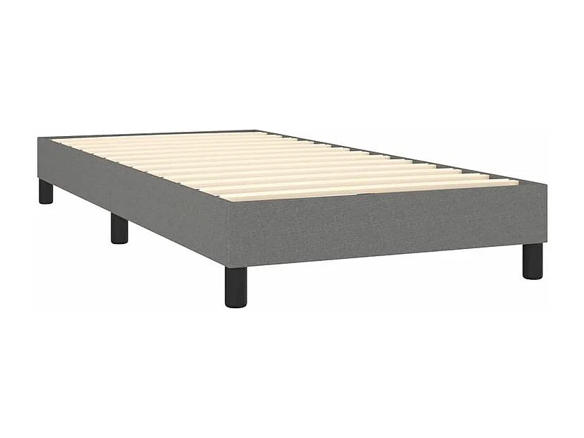 Sommier à lattes de lit et matelas Gris foncé 90x190 Tissu