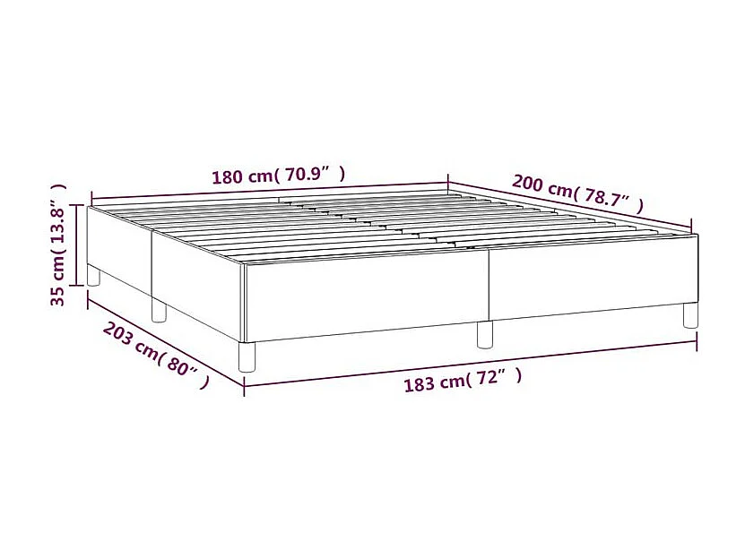 Sommier à lattes de lit avec matelas Bleu 180x200 Tissu