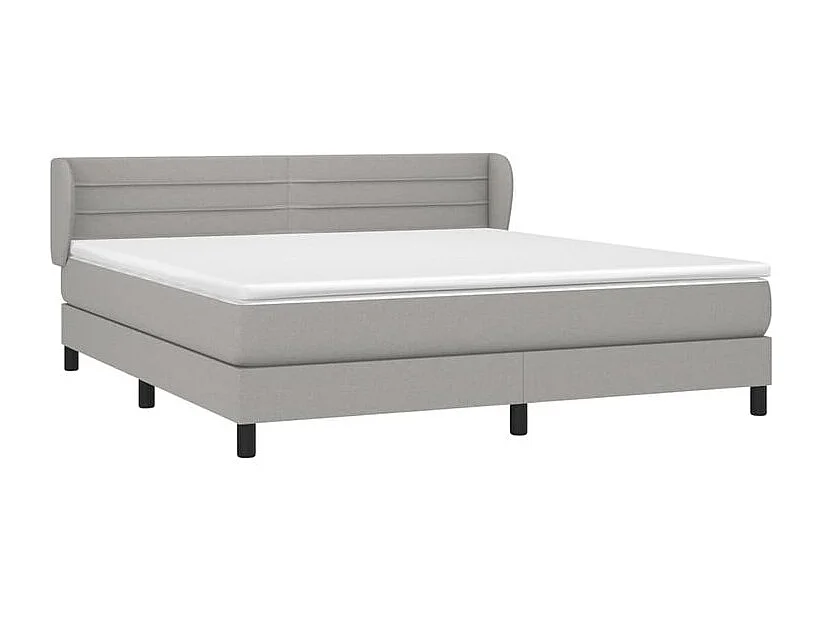 Sommier à lattes de lit avec matelas Gris clair 160x200 Tissu