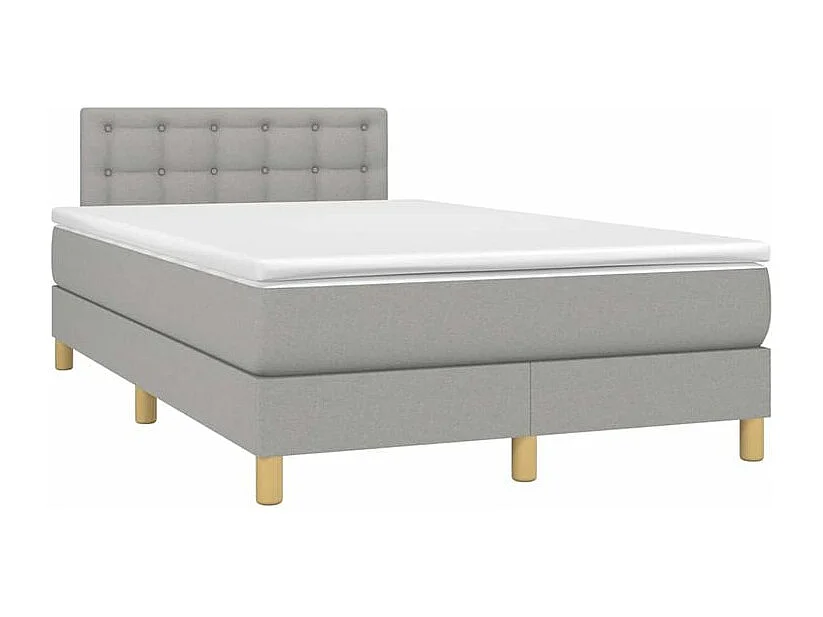 Sommier à lattes de lit matelas LED Gris clair 120x200 Tissu