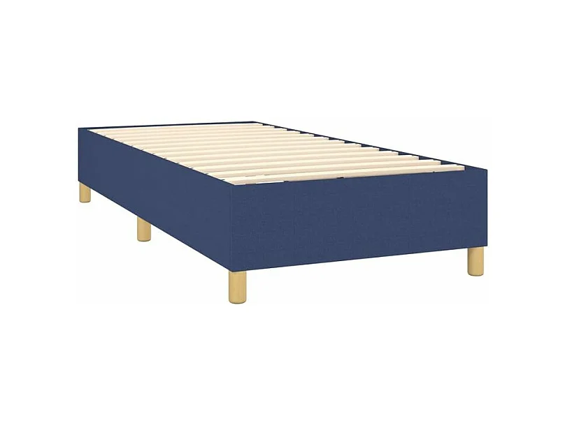 Sommier à lattes de lit avec matelas Bleu 90x190 Tissu