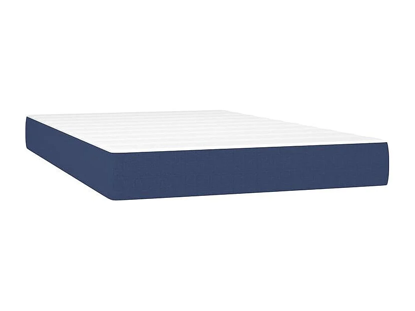 Sommier à lattes de lit et matelas et LED Bleu 120x200 Tissu