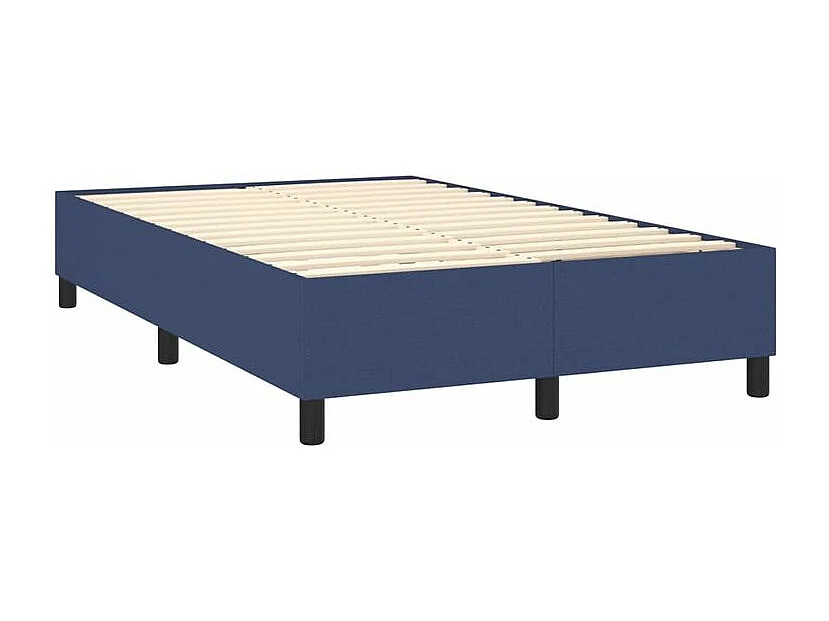 Sommier à lattes de lit et matelas et LED Bleu 120x200 Tissu