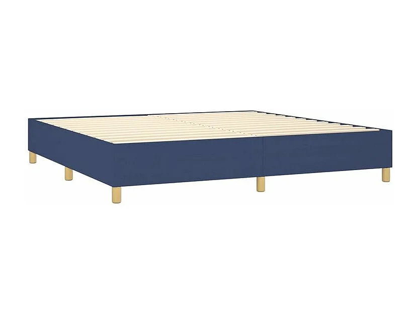 Sommier à lattes de lit matelas et LED Bleu 200x200 Tissu