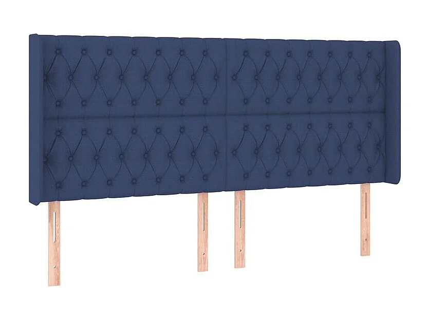 Sommier à lattes de lit matelas et LED Bleu 200x200 Tissu