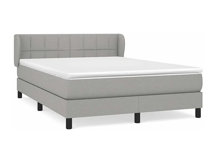 Sommier à lattes de lit avec matelas Gris clair 140x190 Tissu