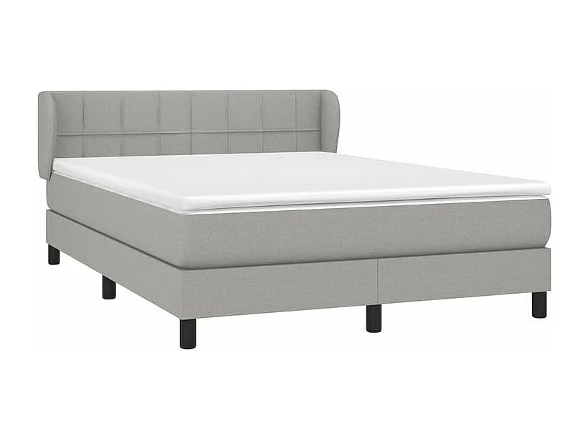 Sommier à lattes de lit avec matelas Gris clair 140x190 Tissu