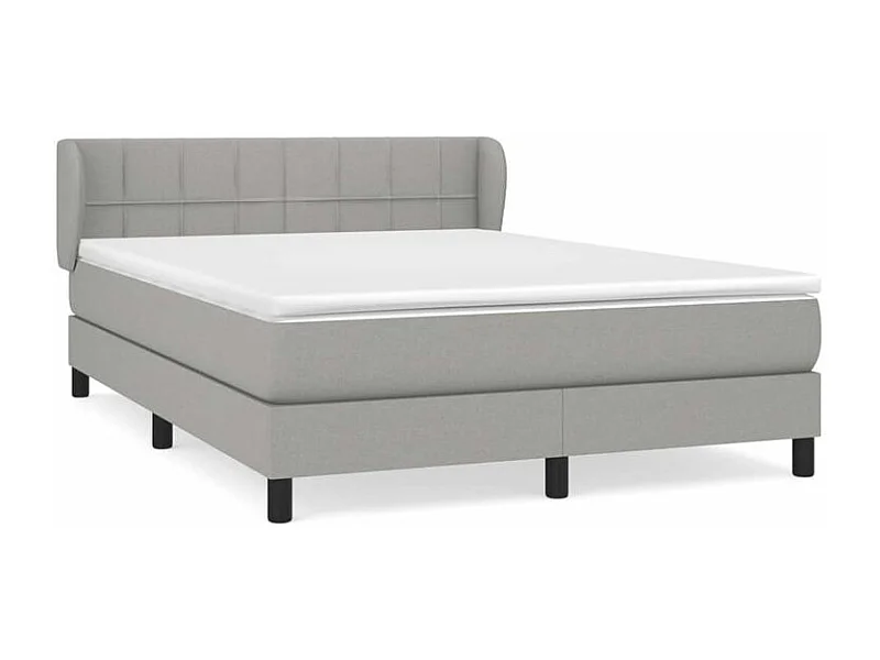 Sommier à lattes de lit avec matelas Gris clair 140x190 Tissu