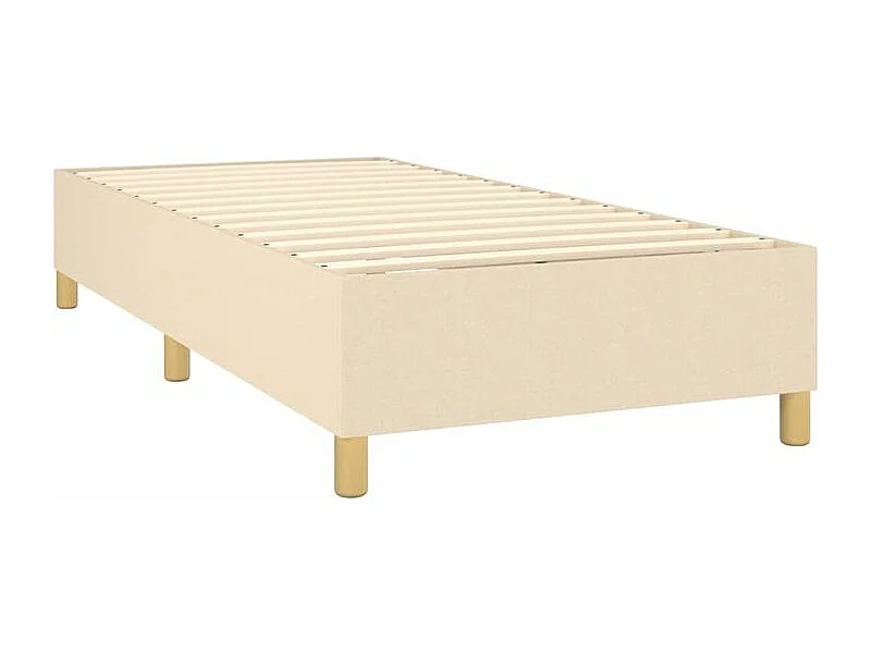 Sommier à lattes de lit matelas et LED Crème 90x190 Tissu