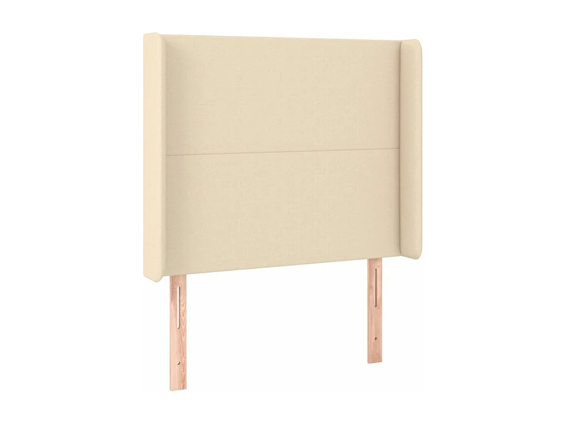 Sommier à lattes de lit matelas et LED Crème 90x190 Tissu