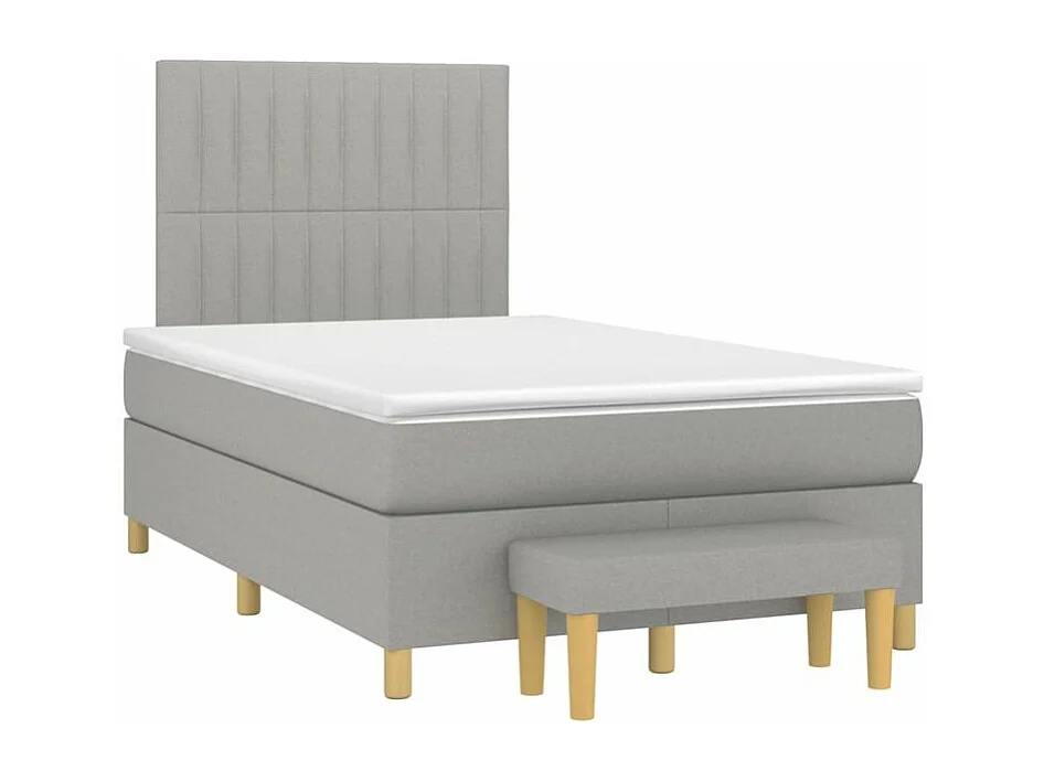 Sommier à lattes de lit avec matelas Gris clair 120x200 Tissu