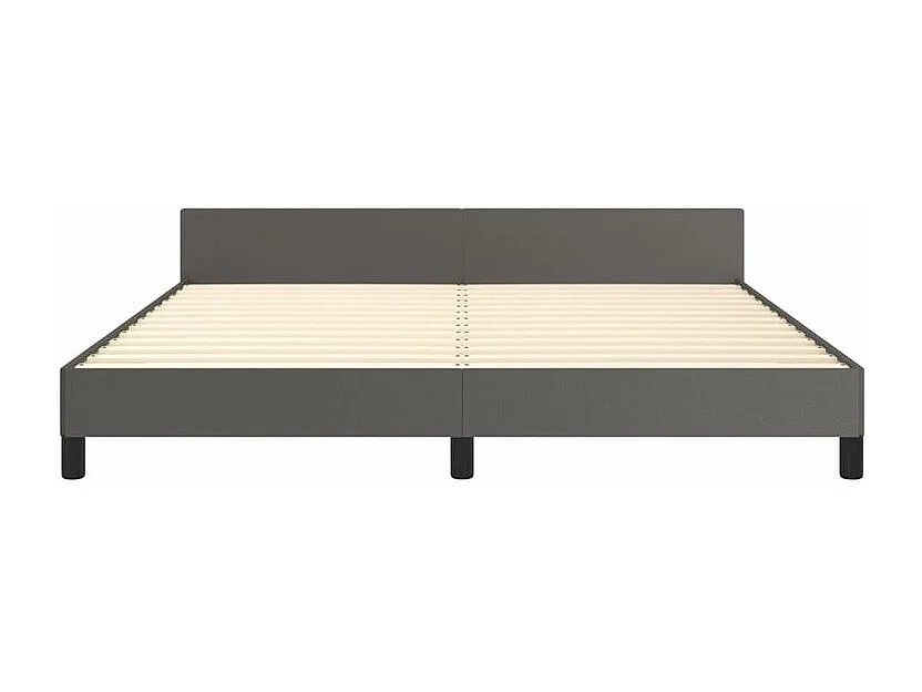 Bedframe met hoofdbord kunstleer grijs 180x200 cm