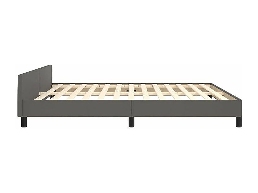 Bedframe met hoofdbord kunstleer grijs 180x200 cm