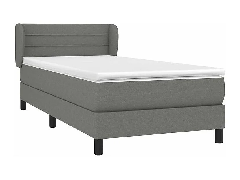 Sommier à lattes de lit et matelas Gris foncé 90x190 Tissu