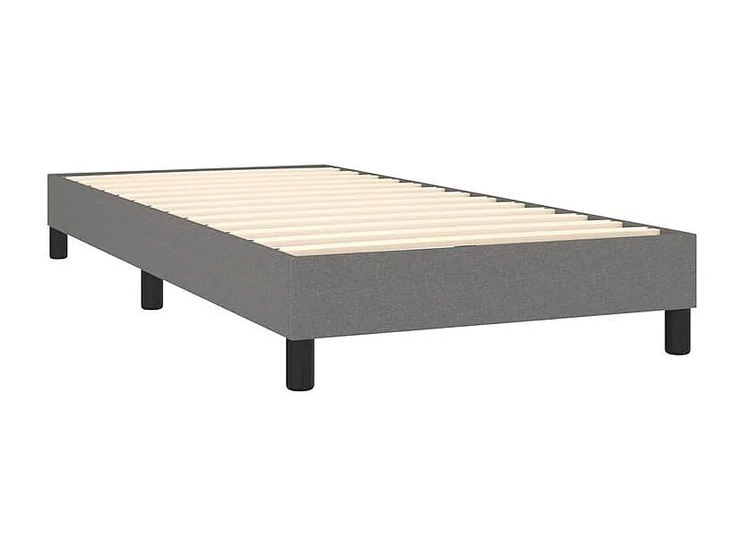 Sommier à lattes de lit et matelas Gris foncé 90x190 Tissu