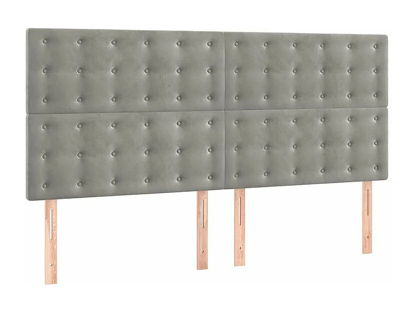 Sommier à lattes de lit et matelas Gris clair 160x200 Velours