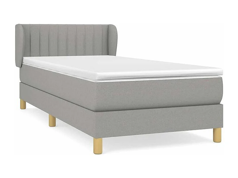 Sommier à lattes de lit avec matelas Gris clair 100x200 Tissu