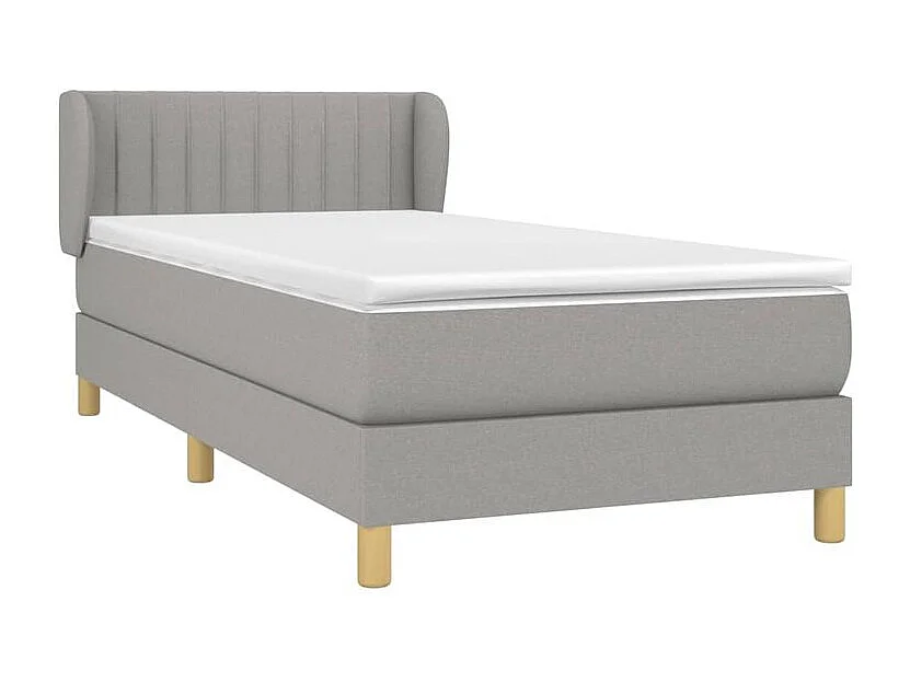 Sommier à lattes de lit avec matelas Gris clair 100x200 Tissu
