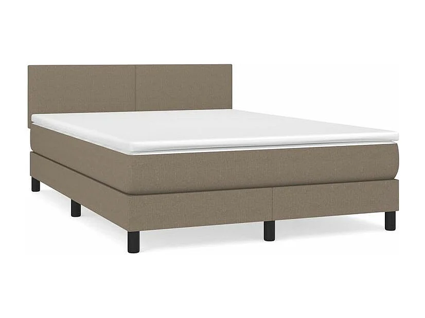Sommier à lattes de lit avec matelas Taupe 140x200 Tissu