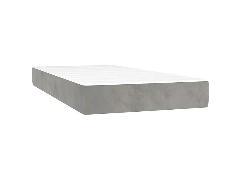 Sommier à lattes de lit avec matelas LED Gris clair 200x200