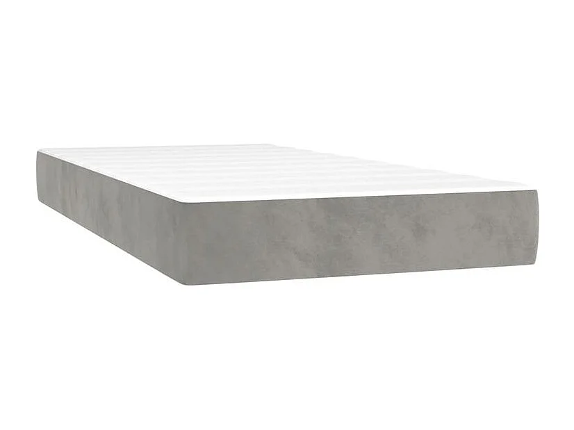 Sommier à lattes de lit avec matelas LED Gris clair 200x200
