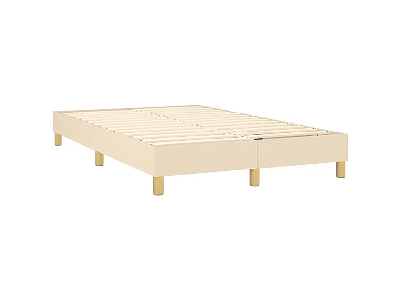 Sommier à lattes de lit avec matelas Crème 120x200 Tissu