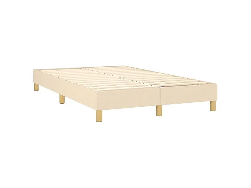 vidaXL Cama box spring con colchón tela color crema 120x200 cm