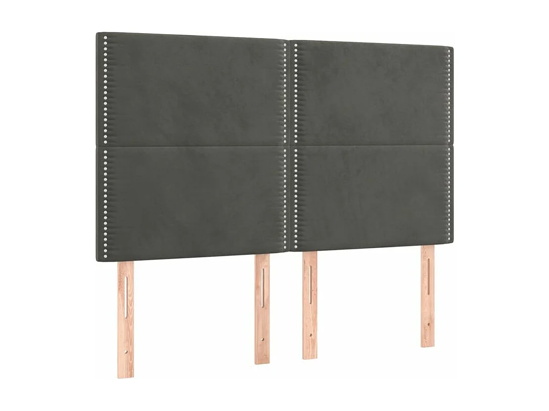 Sommier à lattes de lit et matelas Gris foncé 140x190 Velours