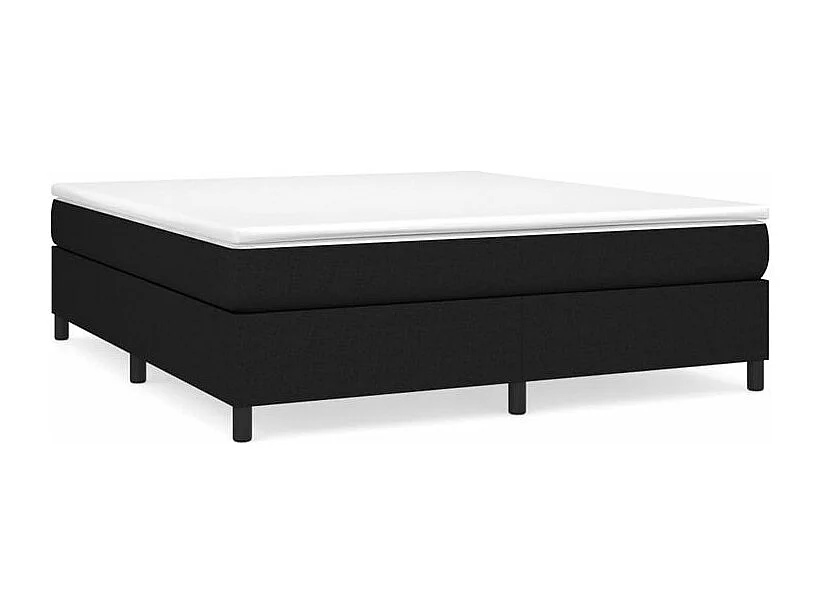 Sommier à lattes de lit avec matelas Noir 180x200 Tissu