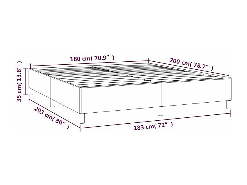 Sommier à lattes de lit avec matelas Noir 180x200 Tissu