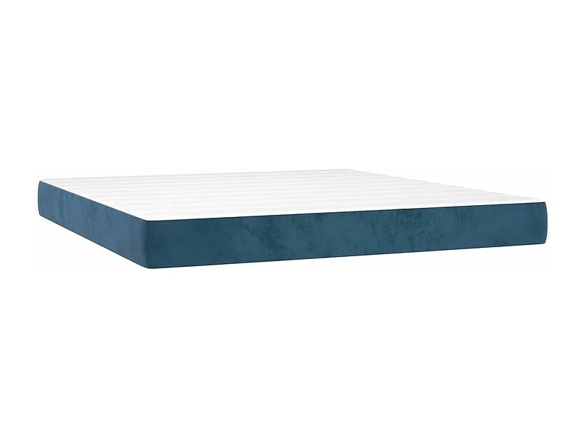 Sommier à lattes de lit avec matelas LED Bleu foncé 180x200
