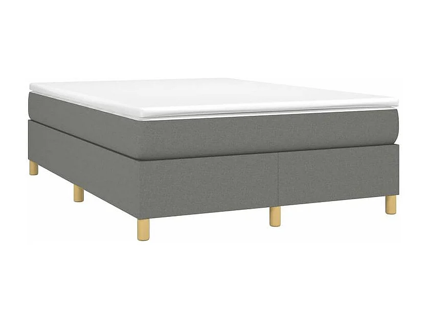 Sommier à lattes de lit avec matelas Gris foncé 140x200 Tissu