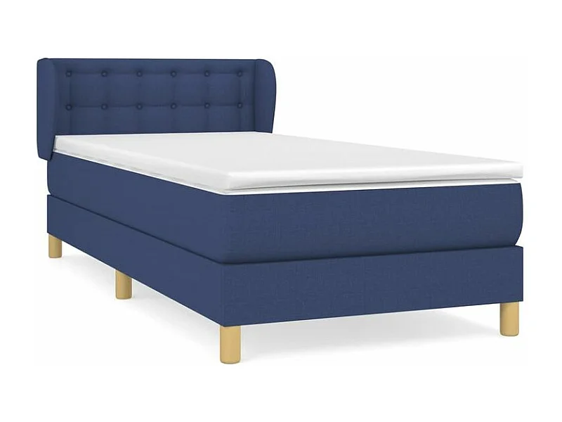 Sommier à lattes de lit avec matelas Bleu 100x200 Tissu