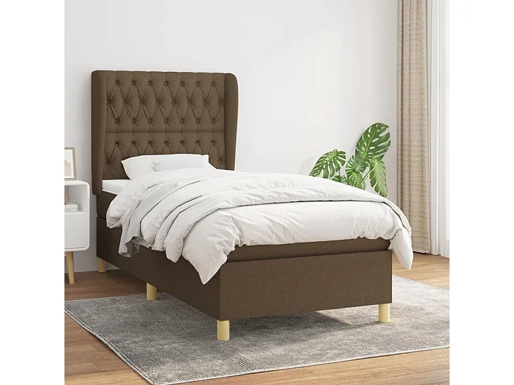 Sommier à lattes de lit avec matelas Marron foncé 90x200