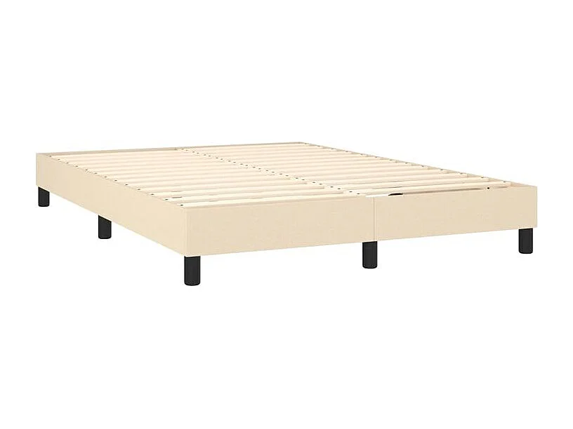 Sommier à lattes de lit avec matelas LED Crème 140x200 Tissu