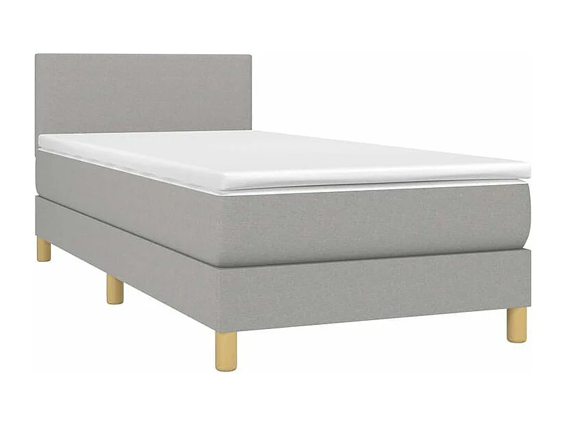 Sommier à lattes de lit avec matelas et LED Gris clair 80x200
